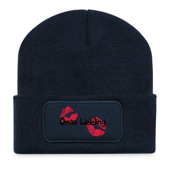 Omas Liebling - Recycelte Patch Beanie - French Navy - Vorne