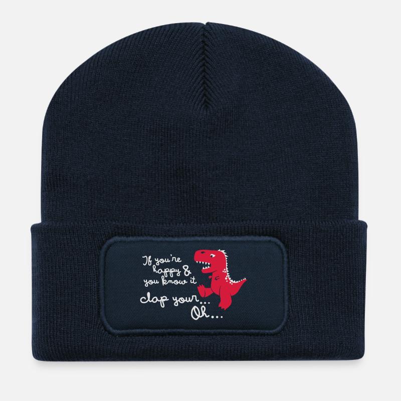 if you're happy and you know it... - Recycelte Patch Beanie - French Navy