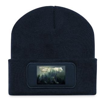 Affiche des ours sauvages - Beanie recyclé à patch - bleu marine - Devant