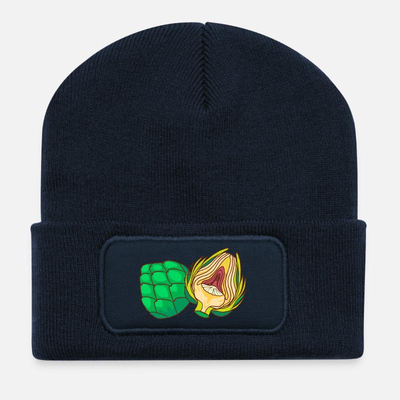 Artichauts Plantes médicinales - Beanie recyclé à patch - bleu marine
