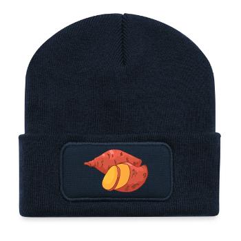 Patates douces, patates douces, pommes terre, pomme - Beanie recyclé à patch - bleu marine - Devant
