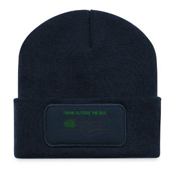 Think Outside The Box - Recycelte Patch Beanie - French Navy - Vorne