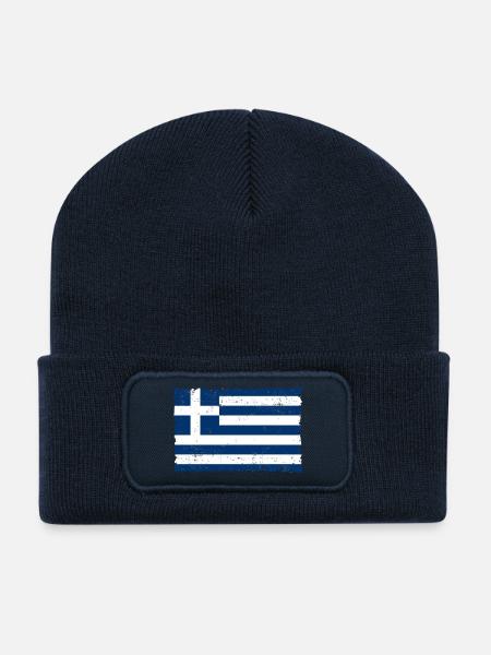 Grèce - Beanie recyclé à patch - bleu marine