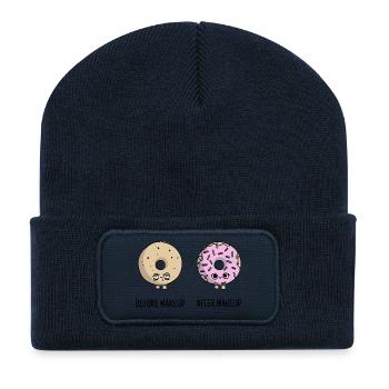 cute make-up donuts gift - Recycled Patch Beanie - french navy - Front