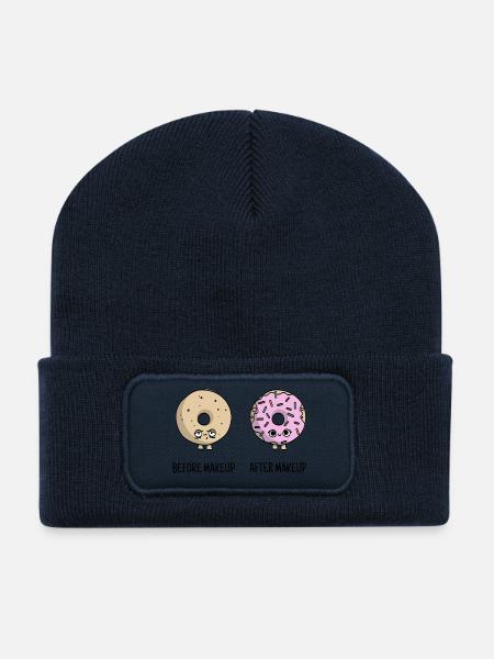 cute make-up donuts gift - Recycled Patch Beanie - french navy