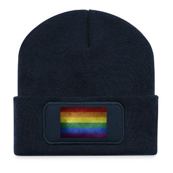 Pride Flag - Recycled Patch Beanie - french navy - Front