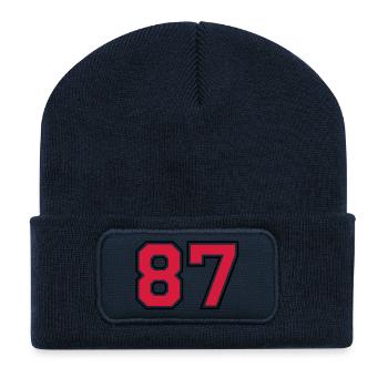 87__f2 - Beanie recyclé à patch - bleu marine - Devant