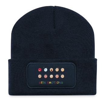 GEEK EMOTIONS - SCHWARZER TEXT - Recycelte Patch Beanie - French Navy - Vorne