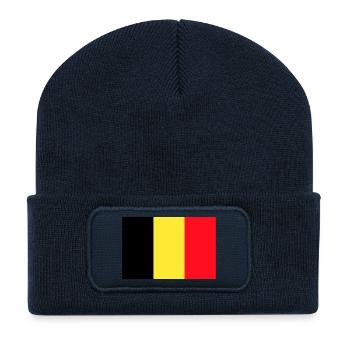 Belgique, drapeau de la Belgique, drapeau de la Belgique, champion du monde - Beanie recyclé à patch - bleu marine - Devant