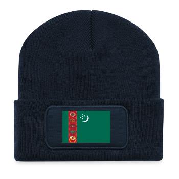 Turkmenistan flag - Recycled Patch Beanie - french navy - Front
