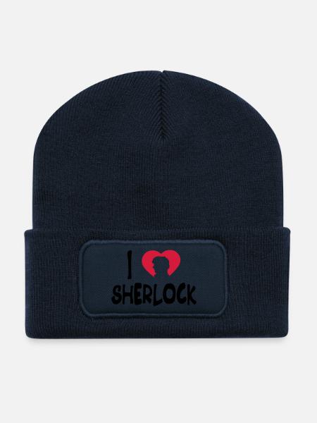 i love sherlock - Recycled Patch Beanie - french navy