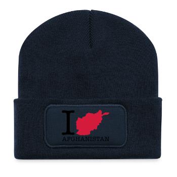 i_love_afghanistan_design_r2 - Recycelte Patch Beanie - French Navy - Vorne