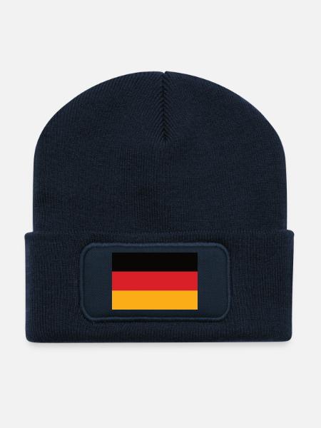 Germany Tricolor Flag - Recycled Patch Beanie - french navy