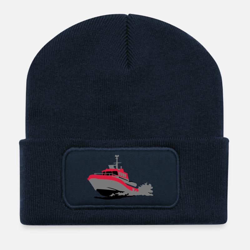 Motorboot - Recycelte Patch Beanie - French Navy
