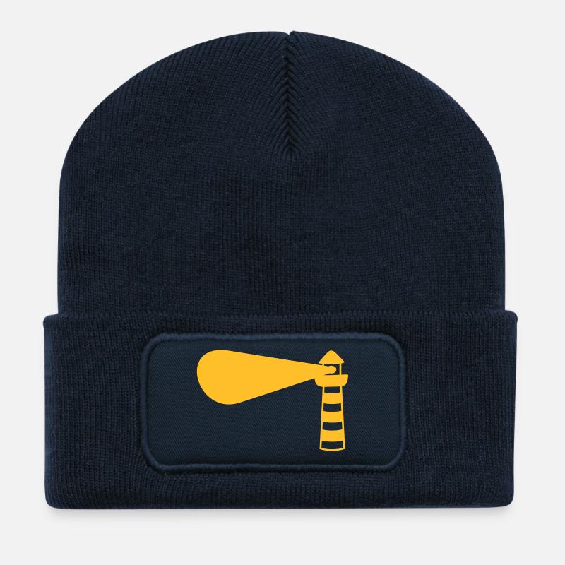 Light Tower Design - Beanie recyclé à patch - bleu marine