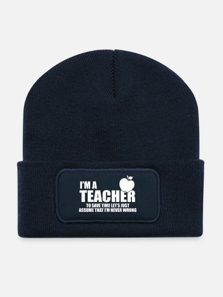im a teacher - Recycled Patch Beanie - french navy