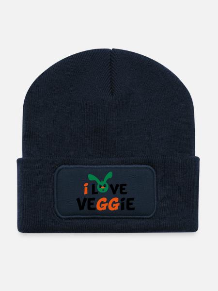 vegetarier - Recycelte Patch Beanie - French Navy