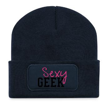Sexy Geek - Recycled Patch Beanie - french navy - Front