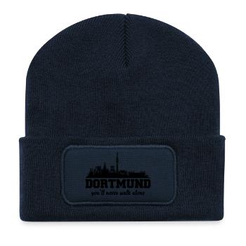 Dortmund Skyline - Recycelte Patch Beanie - French Navy - Vorne