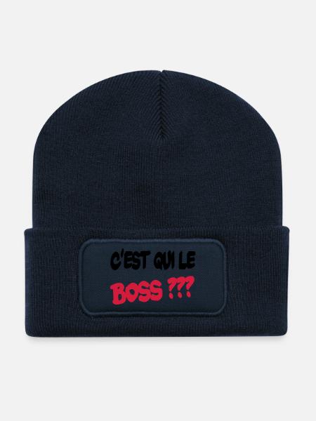 C'est qui le boss ? - Recycelte Patch Beanie - French Navy