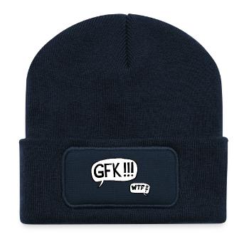 Gewaltfreie Kommunikation - What the fuck? - Recycelte Patch Beanie - French Navy - Vorne