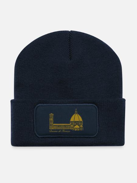 Dom Florenz, handgezeichnet - Recycelte Patch Beanie - French Navy
