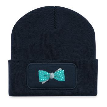 noeudpapillona2 - Beanie recyclé à patch - bleu marine - Devant