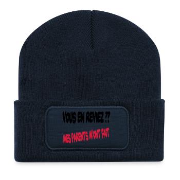 Vous en reviez ?? Mes parents m'ont fait - Recycelte Patch Beanie - French Navy - Vorne
