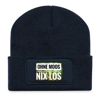 Ohne Moos Nix Los - Recycelte Patch Beanie - French Navy - Vorne