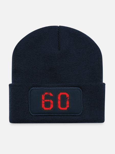 Number 60 Sixty 60th Birthday Design (EU) - Recycled Patch Beanie - french navy