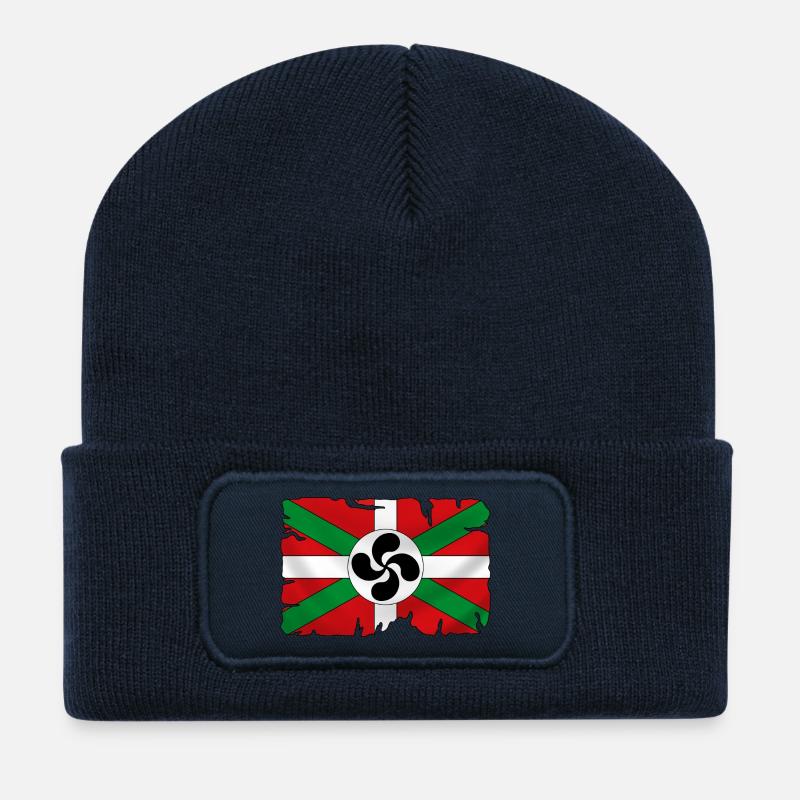 Drapeau Basque - Beanie recyclé à patch - bleu marine