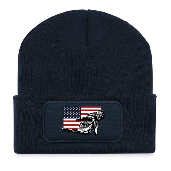 Speedway - USA Flag - Recycelte Patch Beanie - French Navy - Vorne