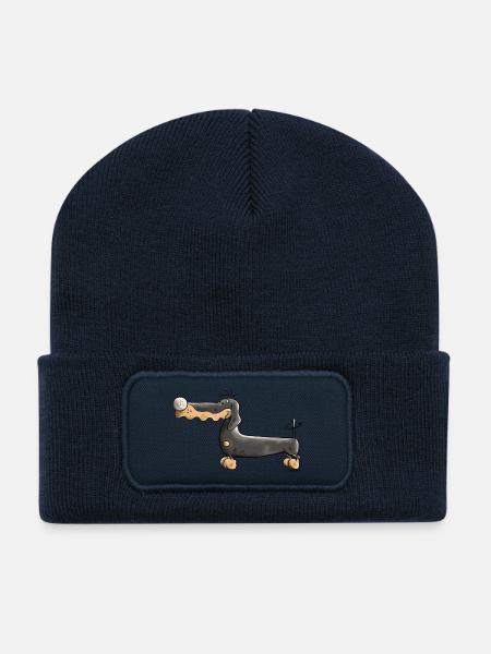 Darinka der Dackel - Recycelte Patch Beanie - French Navy