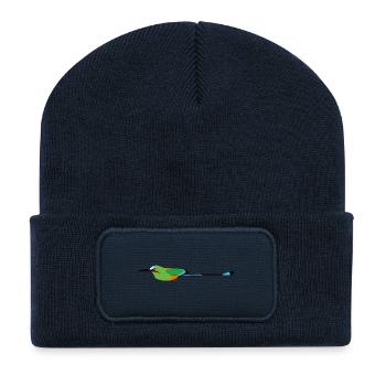 Turquoise-Browed Motmot (Torogoz/Guardabarranco) - Recycled Patch Beanie - french navy - Front