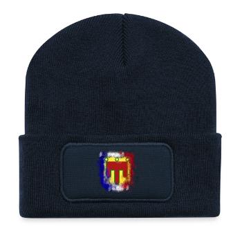 Auvergne France - Beanie recyclé à patch - bleu marine - Devant