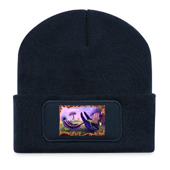 Dinosaure - Beanie recyclé à patch - bleu marine - Devant