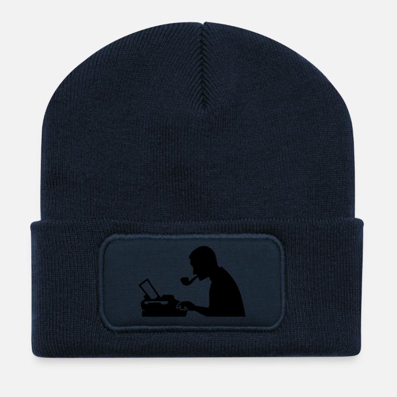 Journaliste - Beanie recyclé à patch - bleu marine