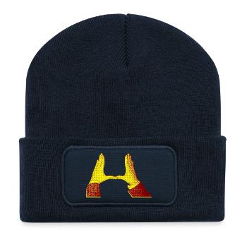 hands - Beanie recyclé à patch - bleu marine - Devant