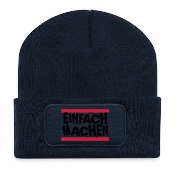 EINFACH MACHEN - Recycelte Patch Beanie - French Navy - Vorne