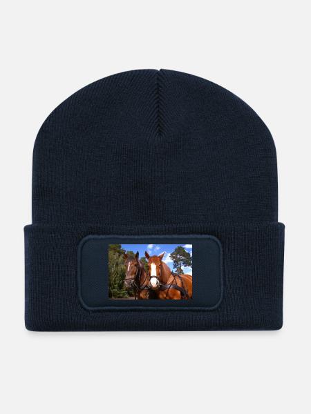 Pferde Gespann - Recycelte Patch Beanie - French Navy