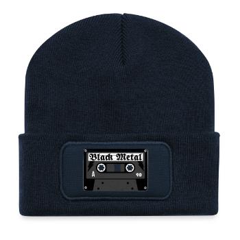 Black Metal Cassette - Beanie recyclé à patch - bleu marine - Devant
