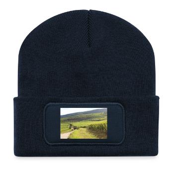 Wein Weinfelder Weinberge Weinbau Frankreich - Recycelte Patch Beanie - French Navy - Vorne