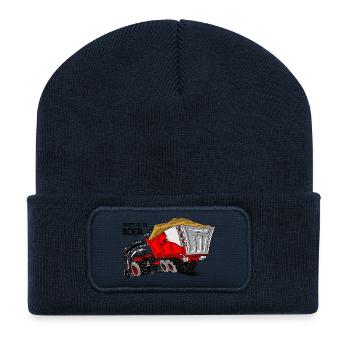0954 Fier du fermier COULEUR - Beanie recyclé à patch - bleu marine - Devant