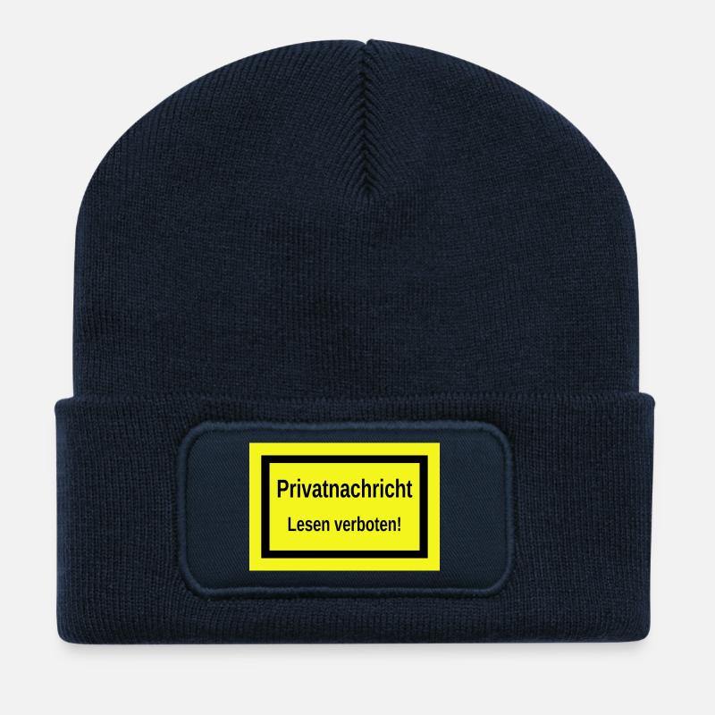 Lustiger Spruch - Recycelte Patch Beanie - French Navy