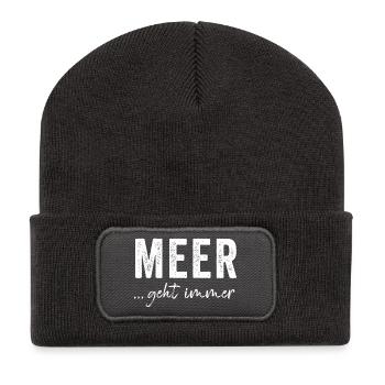 Meer geht immer - Recycelte Patch Beanie - Dunkelgrau - Vorne