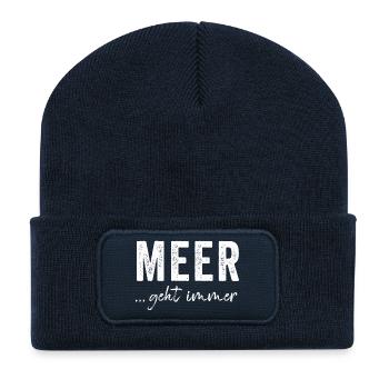 Meer geht immer - Recycelte Patch Beanie - French Navy - Vorne