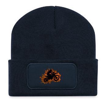 Motorcross Braun - Recycelte Patch Beanie - French Navy - Vorne