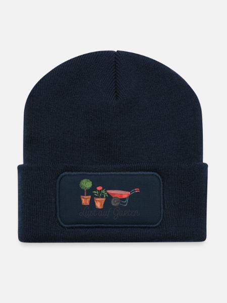 Lust auf Garten - Recycelte Patch Beanie - French Navy