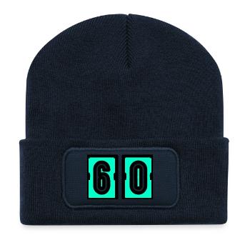 60. 60. GEBURTSTAG. Geburtstag 60 Jahre - Recycelte Patch Beanie - French Navy - Vorne