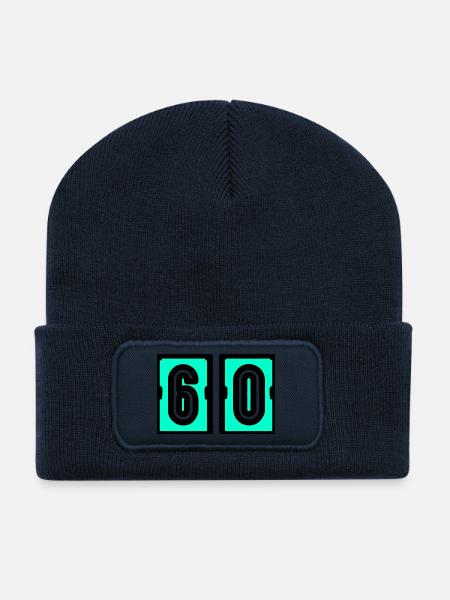 60 ANS. 60e ANNIVERSAIRE. ANNIVERSAIRE 60 ANS - Beanie recyclé à patch - bleu marine